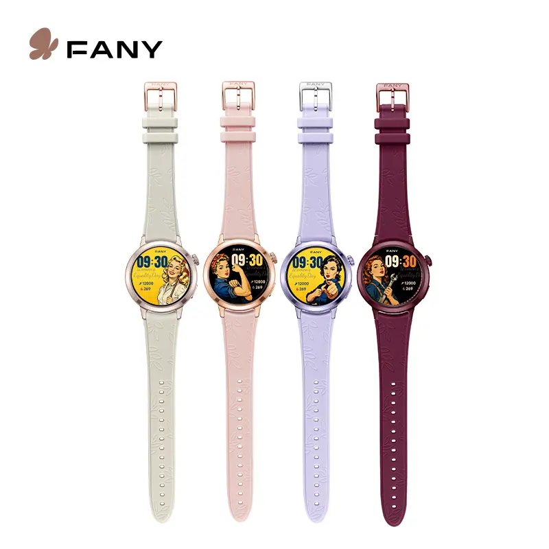 Fany Luna Women's Chic AMOLED Display Waterproof Smartwatch Wearable Health Monitor Device, 110+ Sport Modes (Yoga Included), Heart Rate/Sleep/SpO2 Tracker, 7 Day Battery, Free App, Ultra Sleek Lightweight Round Wristwear tiktokshopsummersale sohochic,,,
