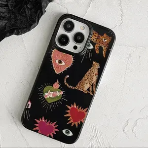 Luminous Graffiti Leopard Phone Case - Cute Hand Drawwing Vibes Cover for iPhone 17 Air 16 15 14 13 12 11 Xs & Samsung S21, S22 , S23 ,S24, S25 Plus Ultra Pro Max