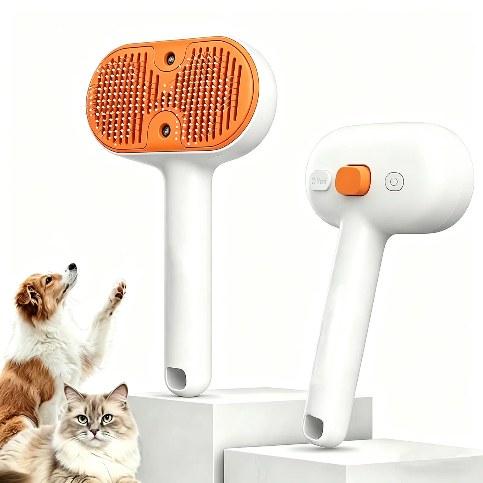 【Furlyn】UV Light Self-Cleaning Slicker Brush for Dogs & Cats - 1-Click Hair Remover, Gentle Mist Spray, Abs Plastic Fur Release Combs, Universal Fit, Hair Care Products, Pain-Free Undercoat Grooming, Non-Irritating Skin, Extra Shine & Softness