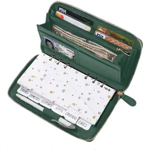 Green Envelope Wallet - -in-One Budget System with 12x Tabbed Envelopes, Monthly Budget Cards, 1x Yearly Budget Sheet & RFID Blocking Feature