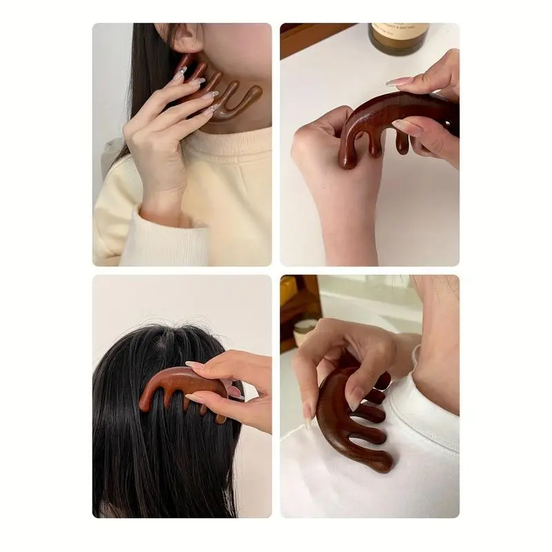 Natural Sandalwood Wide Tooth Comb, 1 Count Multifunctional Hairdressing Comb for Head Meridian Massage, Gua Sha, and Detangling, Christmas Gift, Body Care ToolGift Natural Sandalwood Wide Tooth Comb, 1 Count Multifunctional Hairdressing Comb for Head Meridian Massage, Gua Sha, and Detangling, Christmas Gift, Body Care ToolGift
