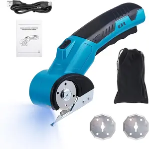 Cordless Rechargeable Electric Scissors – Powerful Fabric Cutter with LED Light & Safety Lock, 2000mAh Heavy Duty Rotary Cutter for Cardboard, Carpet, Leather, and Craft Use