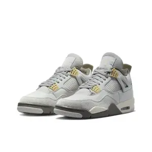 Grey Mid-Top Retro Basketball Shoes