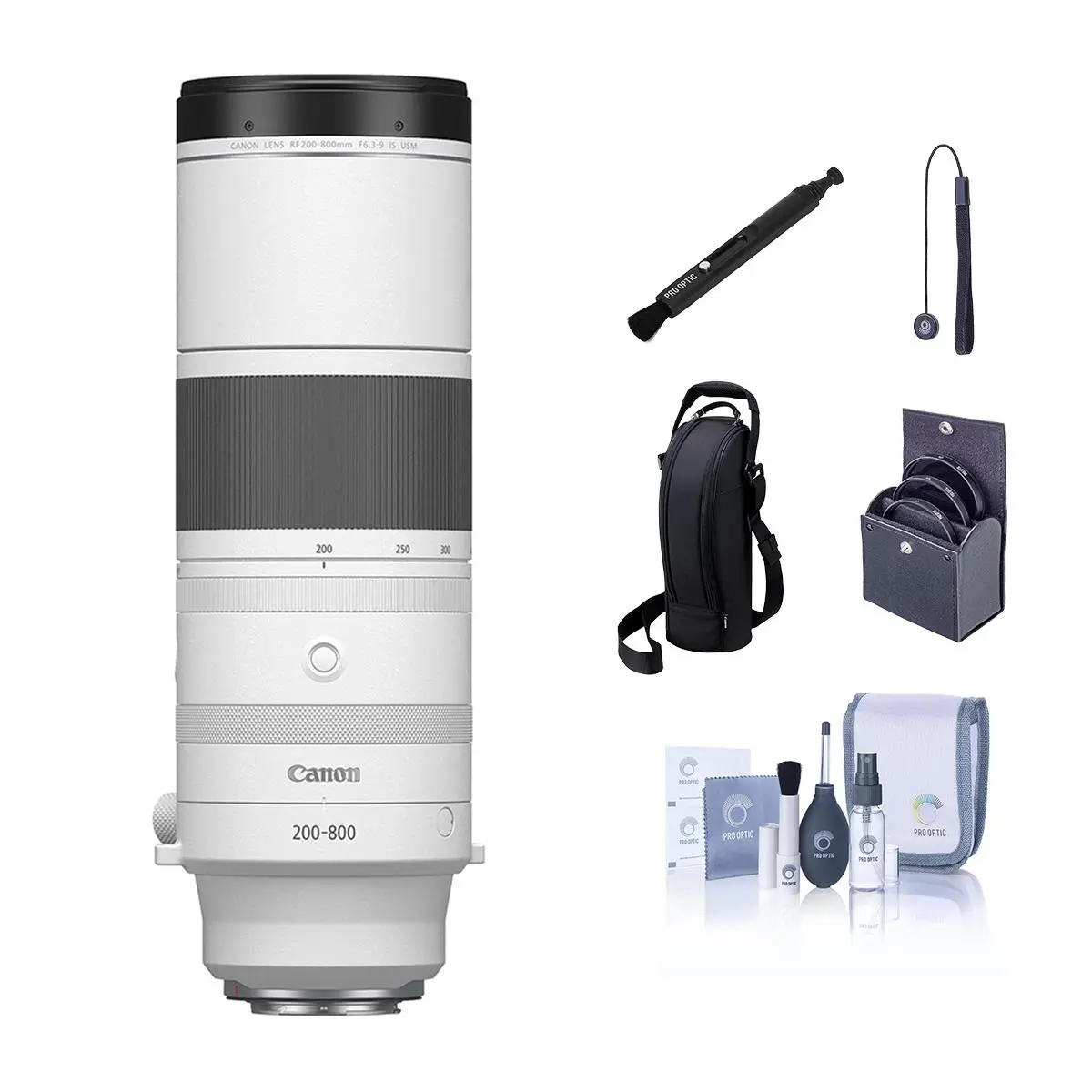 Canon RF 200-800mm f/6.3-9 IS USM Lens, Bundle with 95mm Filter Kit, Lens Case and Cleaning Kit