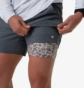 Men's Athletic Short - Grizzly Grey - Classic Deer Camo Liner - Burlebo