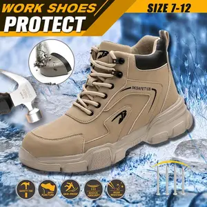 Composite Toe Anti Smash Anti Puncture Work Boots Men's Non Slip Lace Labor Protection Safety