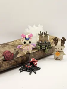 Forest Minis 5 Pack Bundle 3D Printed Decor Fidget Toy Deer Mushroom Snail Figurines Home Interior Decoration Accessories
