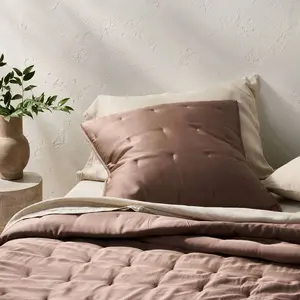 Euro Rayon from Bamboo Quilt Pillow Sham Brown - Casaluna Euro Rayon from Bamboo Quilt Pillow Sham Brown - Casaluna