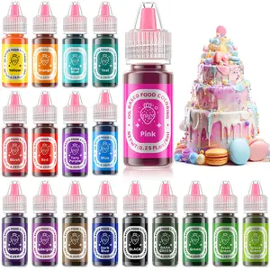 Oily Food Colors Chocolate 18 Color Set for Cake Decorating,Candy Melts,Oily Frosting,Cookie Fudge,Meringue & More Cupcake Dessert 0.25 Fl. Oz Bottles