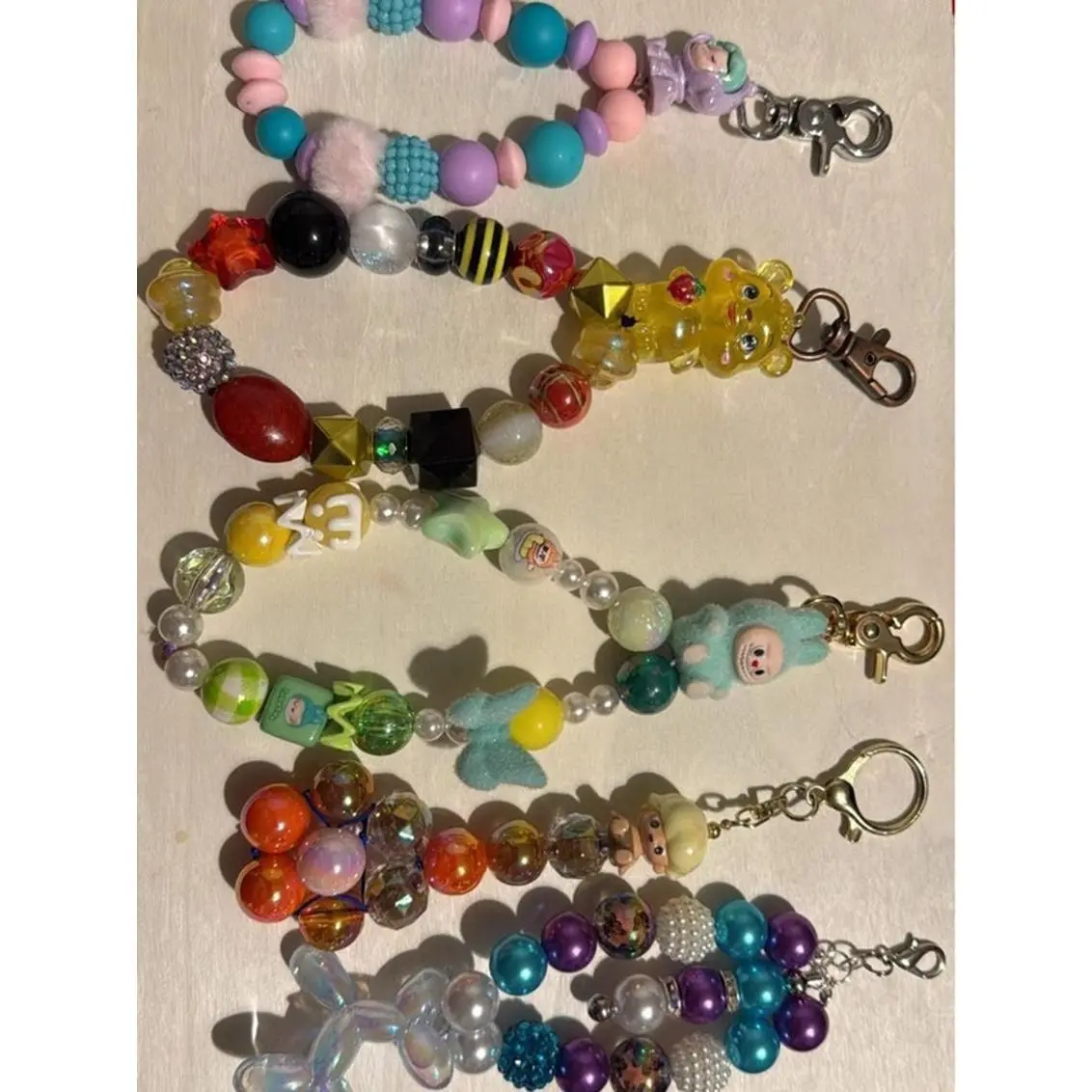 Custom Key Chains with Colorful Beads and Unique Charms for Personalized Accessories