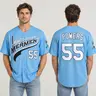 Men's Baseball Jerseys 55 Kenny Powers Eastbound & Down Charros Myrtle Beach Mermen Light Blue S-8XL TikTok Viral Polo Shirt breezy bowl jersey Christmas Eve gifts Holiday