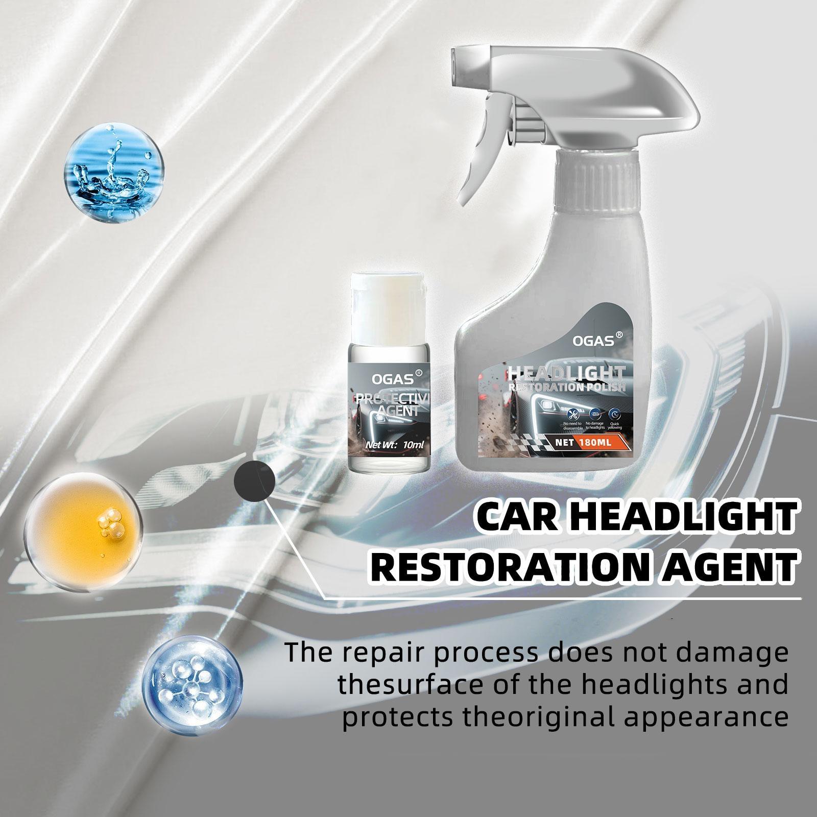 Headlight Cleaner – Restore Headlights to Like-New Condition, Remove Yellowing & Haze – No Power Tools Needed – Long-Lasting, Clear Results!