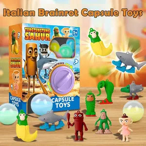 Tung Tung Tung Sahur Capsule Toy Machine Includes 6 Colorful Eggs & 6 Random Italian Brainrot Figures Ideal Birthday Christmas Gift for Kids Aged 3+