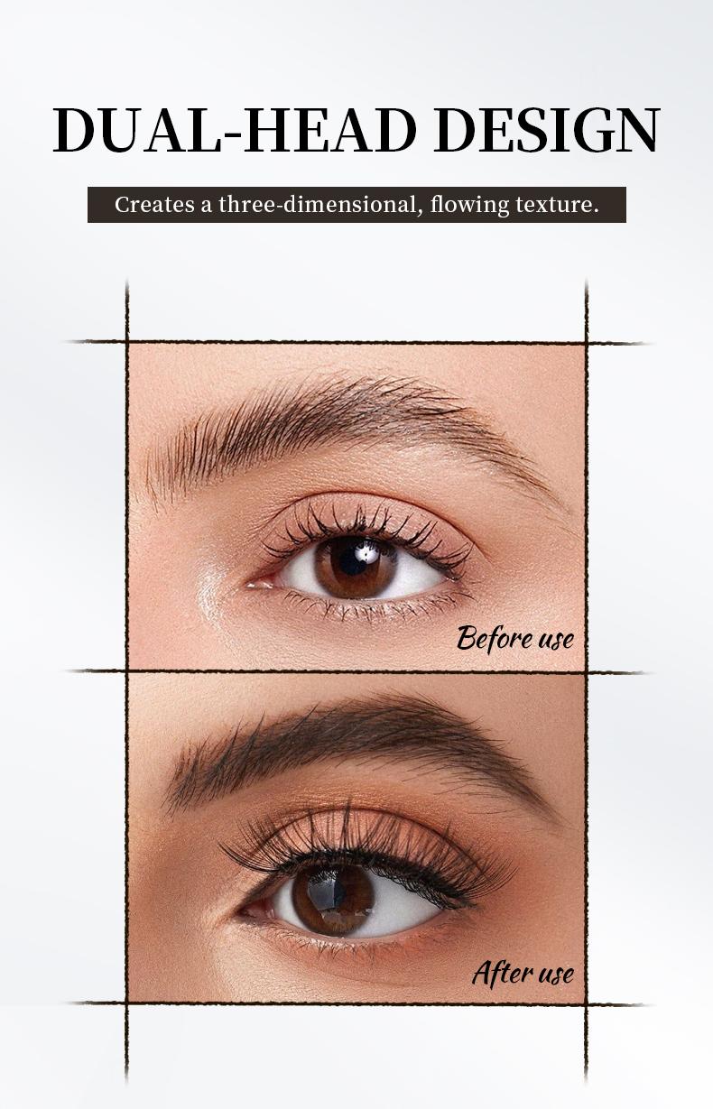 Vaakav Original 4D Brush Tip Waterproof Microblading Eyebrow Pen, 2-in-1 Dual-Ended, Natural Hair-Like Strokes, Long-Lasting Waterproof mini eyebrow pencil, long-lasting color, smudge-proof.