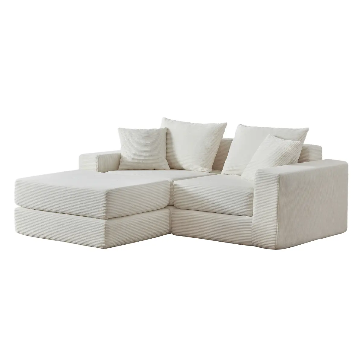 Modular Sectional Sofa with Non Slip Base Deep Seat L Shape Chaise Cloud Like Comfort Customizable Boneless Couch No Assembly Modern Sleeper Sofa for Small Living Spaces