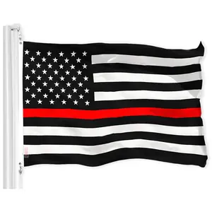 Thin Red Line Flag 150D Printed Polyester 3x5 Ft