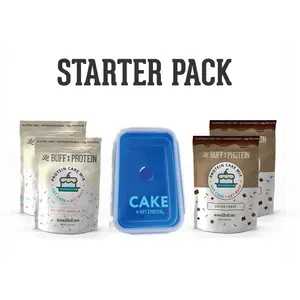 STARTER PACK Baking Cake with 2 Fit-Fetti & 2 Cocoa Crave Protein Cake Mixes, 1 Microwaveable Silicone Pan, 1 Recipe Card, 26g Protein, Gluten Free