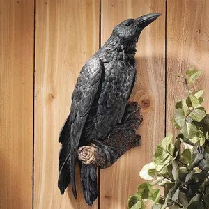 Crow Design Wall Decor, 1 Count Resin Wall Mounted Ornament, Creative Western Wall Art for Home Living Room Bedroom Garden Decoration