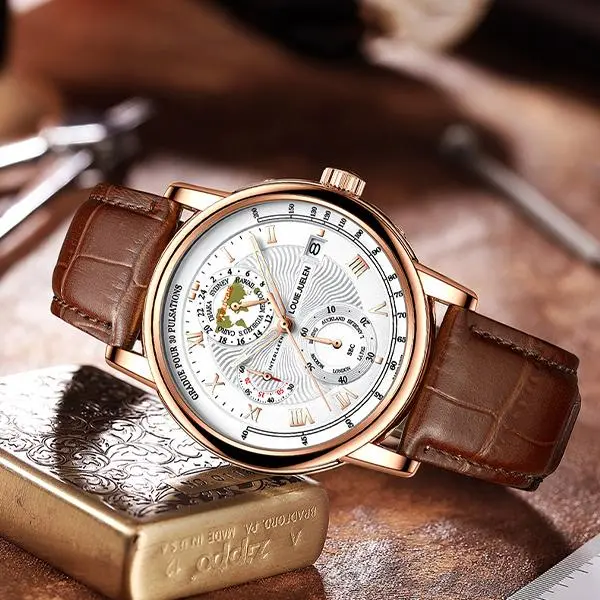 ルチル Men's Watch Original Movement LOUIEJUELEN Swiss Brand with