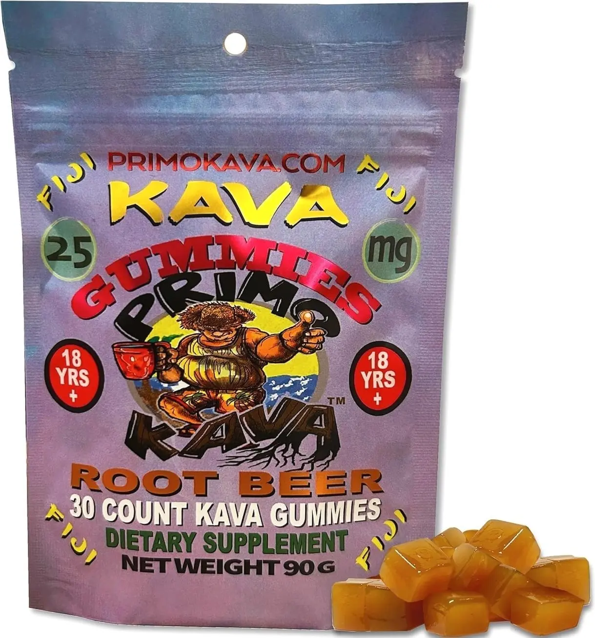 Kava Kava Gummies 25mg – Strong Noble Kava with 25mg Kavalactones for Calm & Relaxation – Fast-Acting Fiji Kava Root Extract – Root Beer Flavor – 15 Count