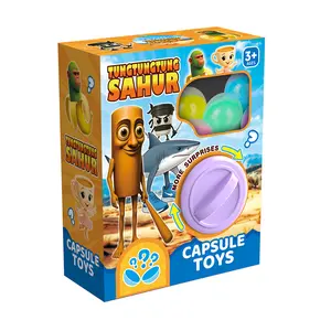 Tung Tung Tung Sahur Capsule Toy Machine, Includes 6 Colorful Eggs and 6 Random Italian Brainrot Toy Figure, Ideal Birthday & Christmas Gift for Kids Aged 3 and Up