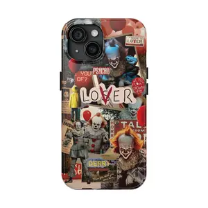 Horror Pennywise Phone Case, Creepy Aesthetic IT Clown Phone Cover Spooky Horror Fan Gift Phone Case For iP 11 12 13 14 15 16/ Pro/ Pro Max Tough Case
