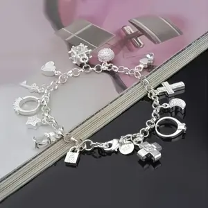 Fashion Jewelry Bracelet | Bohemian Style with 13 Small Heart & Key Pendants, Romantic Gift for Girlfriend, Elegant Accessory for Everyday, Parties & Special Occasions