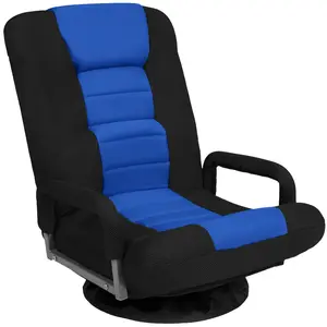 Best Choice Products 360-Degree Swivel Gaming Floor Chair w/ Armrest Handles, Foldable Adjustable Back