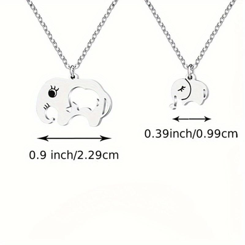 2pcs Elegant Cute Baby Elephant + Female Elephant Pendant Necklace Set, Mother and Daughter Necklace Set, Mother's Day, Birthday Party Gifts