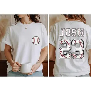 Custom Baseball Name & Number Shirt: Double Sided Game Day Tee