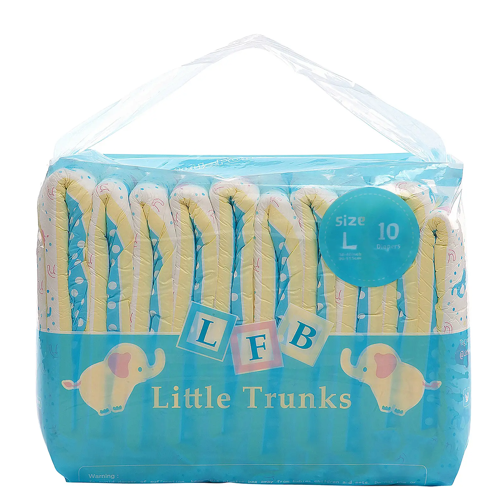 LITTLEFORBIG Printed Adult Briefs with Leak Protection, High-Absorption Plastic Backing, Little Trunks Circus Prints, 10 Pieces - Measure Waist Fit, Diapers, Adult Brief Diapers, Adult Incontinence