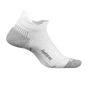 Feetures Plantar Fasciitis Relief Light Sock Cushsion No Show White