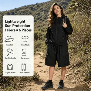 3 Core Features: Better Sun Protection + Lighter Breathable + More Comfortable – Women's Cooling Set, Elastic Hood & Zipper Pockets
