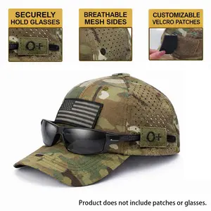 Unisex Adjustable Baseball Cap | Breathable Mesh Hat with Velcro Patch Panel, Sunglasses Clip Holders & Snapback Closure