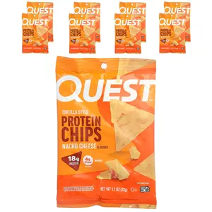 Quest Nutrition Tortilla Style Protein Chips, Nacho Cheese, 8 Bags, 1.1 oz (32 g ) Each Quest Nutrition Tortilla Style Protein Chips, Nacho Cheese, 8 Bags, 1.1 oz (32 g ) Each