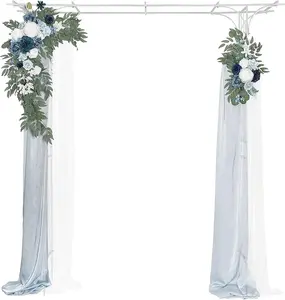 VINGLI Garden Arbor, Arch Archway for Wedding Ceremony Party, Steel Garden Trellis for Plant Climbing, Christmas Garden Decorations Pergola for Garden, Backyard, Lawn (Black/White)