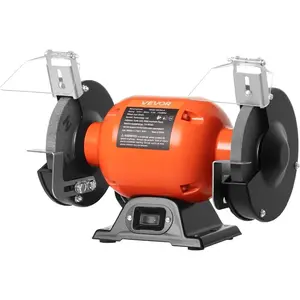 VEVOR Bench Grinder, 6 - inch Single Speed Bench Grinder, 3450RPM High - Speed Table Grinders with 250W 2.1A 1/3Hp Induction Motor, 36/60 - Grit Grinding Wheels LED Work Light for Fast Sharpening Grinding