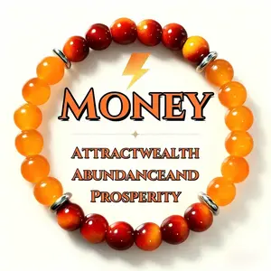 Healing Stone Stretch  with Tiger Eye Stone Attract Wealth Unisex Gift Unity  Protection Market Gemstone Beaded bracelet red copper