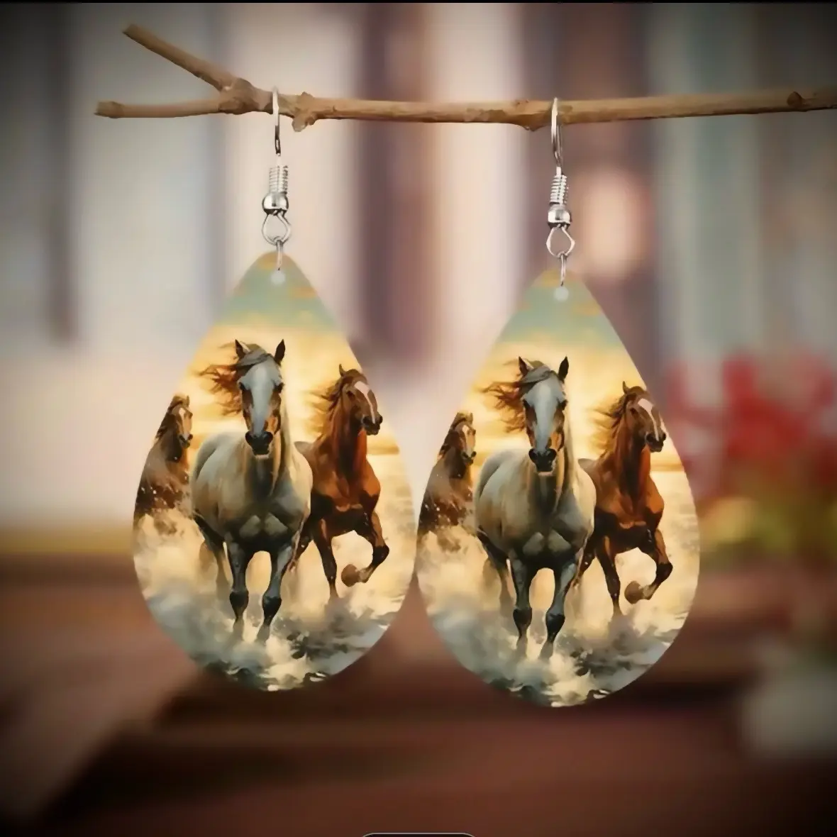 Horse Wooden Earrings