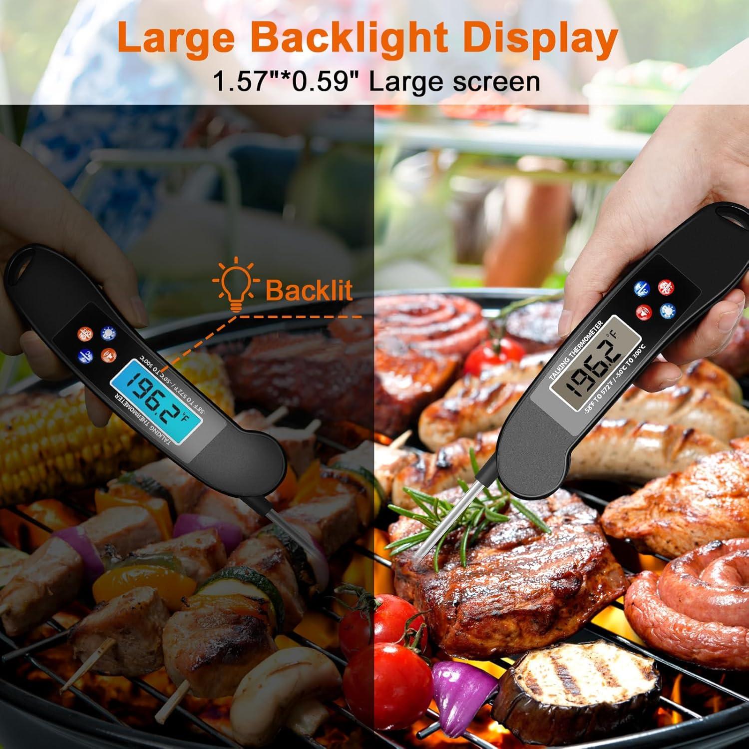 Digital Display Temperature Meter, 1 Count Electronic Measuring Thermometer, Food Kitchen Oil Thermometer, Electronic Probe BBQ Baking Temperature Pen Meter