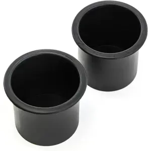 2 Cup Holders Plastic Recessed Insert for Boat RV Car Truck Sofa Game Table and More