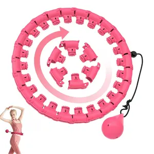 Weighted Hula Hoop with Exercise Belt - with 28 Detachable Links, Smart Weighted Hula Hoops for Adults and Beginners, Adjustable Tummy Exercise Equipment for Women & Men