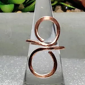 Handmade Hammered Copper Infinity Ring | Statement Ring | Wire Jewelry | Copper Jewelry | Intention Jewelry Unique Design Ethnic Style Geometric Patterns
