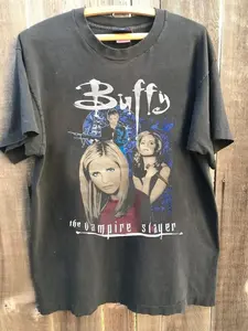Buffy The Vampire Slayer 90s Graphic Unisex T shirt Charcoal tee vtg