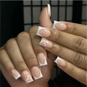 Red Press on Nails Fall Medium Almond Fake Nails Solid Red Color False Nails Reusable Glossy Artificial Acrylic Nails Press ons Halloween Nail for Women Girls Daily Wear Manicure 24pcs