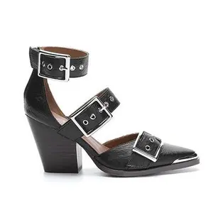 HENDRIX Metal & Buckle Ankle Strap Pointed Toe Sandals