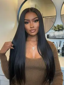 Synthetic Lace Front Wig Glueless Frontal Wig 13x4 HD Lace Wig Pre-Plucked Long Straight Glueless Wigs for Black Women 28 Inch Ready to Wear Wigs Beginner Friendly for Daily Use