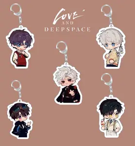 Game Love and Deepspace Keychain Rafayel Xavier Sylus Caleb Zayne Anime Cosplay Keychain Accessories Backpack Cute Pendant