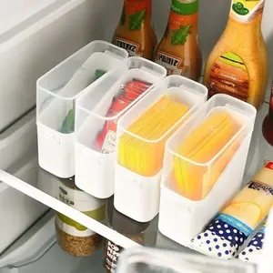 The White Plastic Container with a Lid Is Ideal for Storing Small Items in The Fridge, Such As Butter, Cheese, And Cheese Slices, Kitchen, Refrigerator Organizer