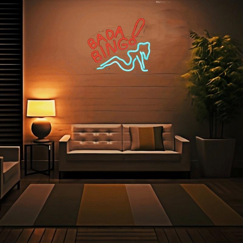 OLFTUE Bada Bing Neon Sign,Beer Neon Sigh,Women Neon Sign ,Wall Decoration Dimmable Lady Bady Neon Sign LED Neon Sign Men's Cave Glow Sign Bedroom Bar Shop Club Party Dance Studio